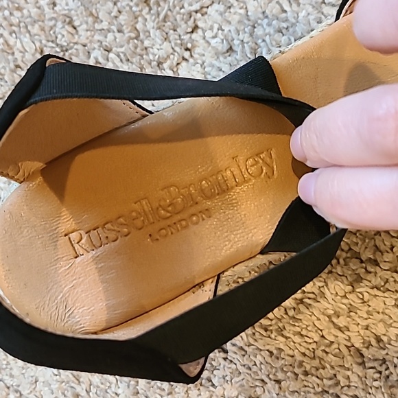 🥳HP🥳 Russell & Bromley London Cococross Espadrille EU 39/US 8 Black Suede - Picture 10 of 10